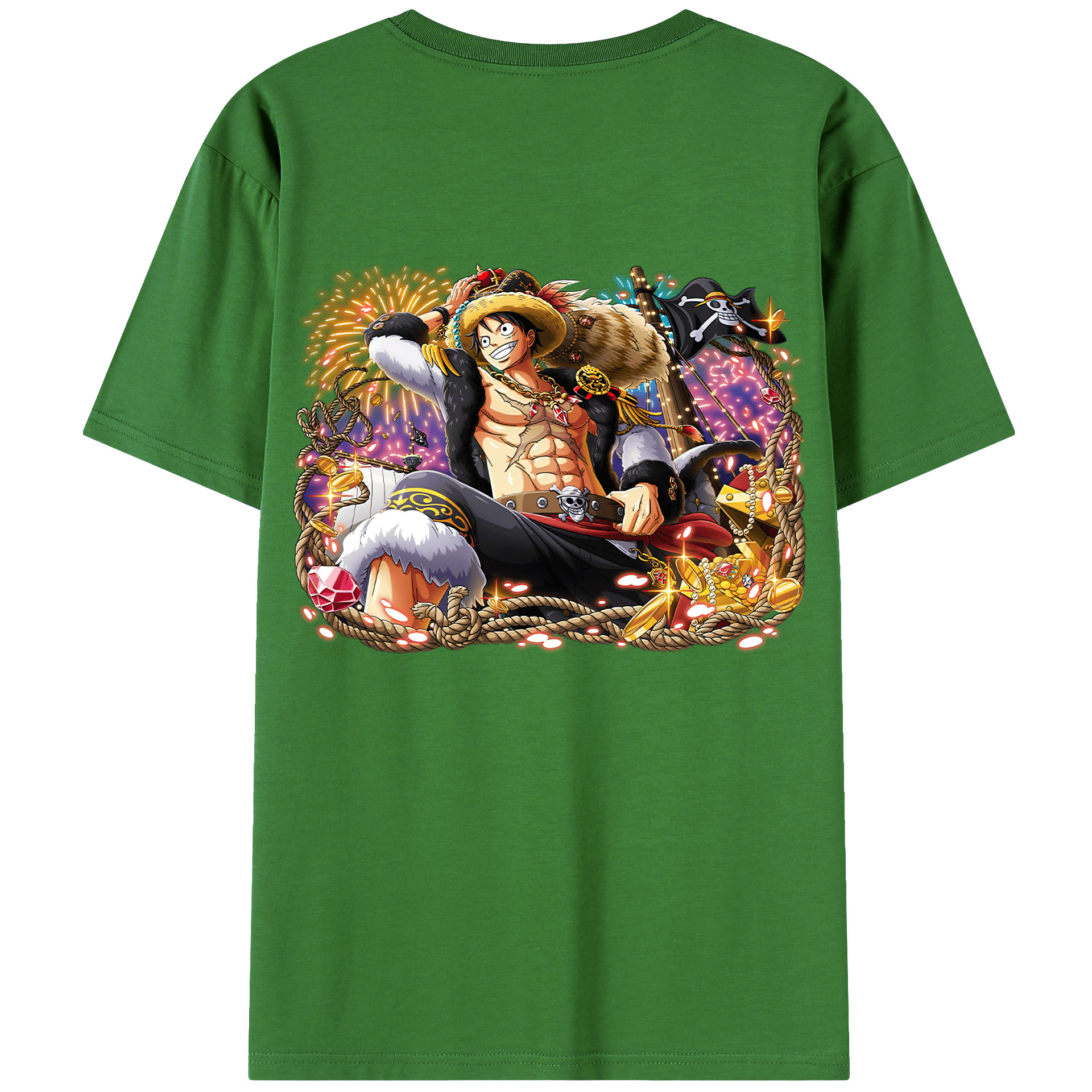 ワンピース モンキー・D・ルフィ ONE PIECE Monkey D. Luffy レディース半袖Tシャツ(バックプリント)